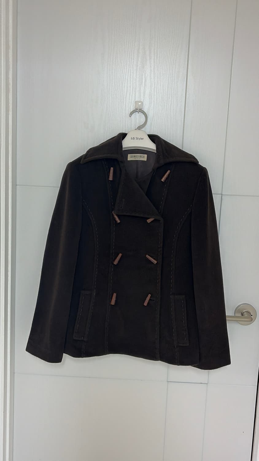 이태리 Georges Rech 브라운 더블 버튼 울코트 55 정품 상품이미지6