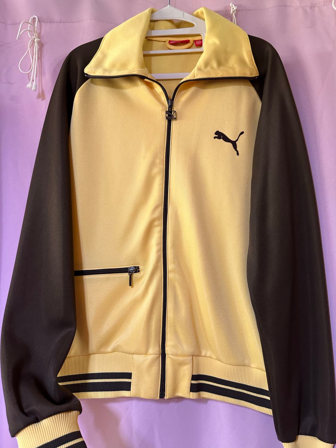 푸마 져지 빈티지 대장 트랙탑 퓨마 브라운 엘로우 Y2K 희귀 집업 상품이미지2