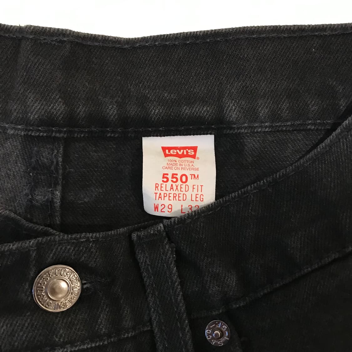 리바이스 550 USA 90s 오렌지탭 블랙 데님 29/32 상품이미지6