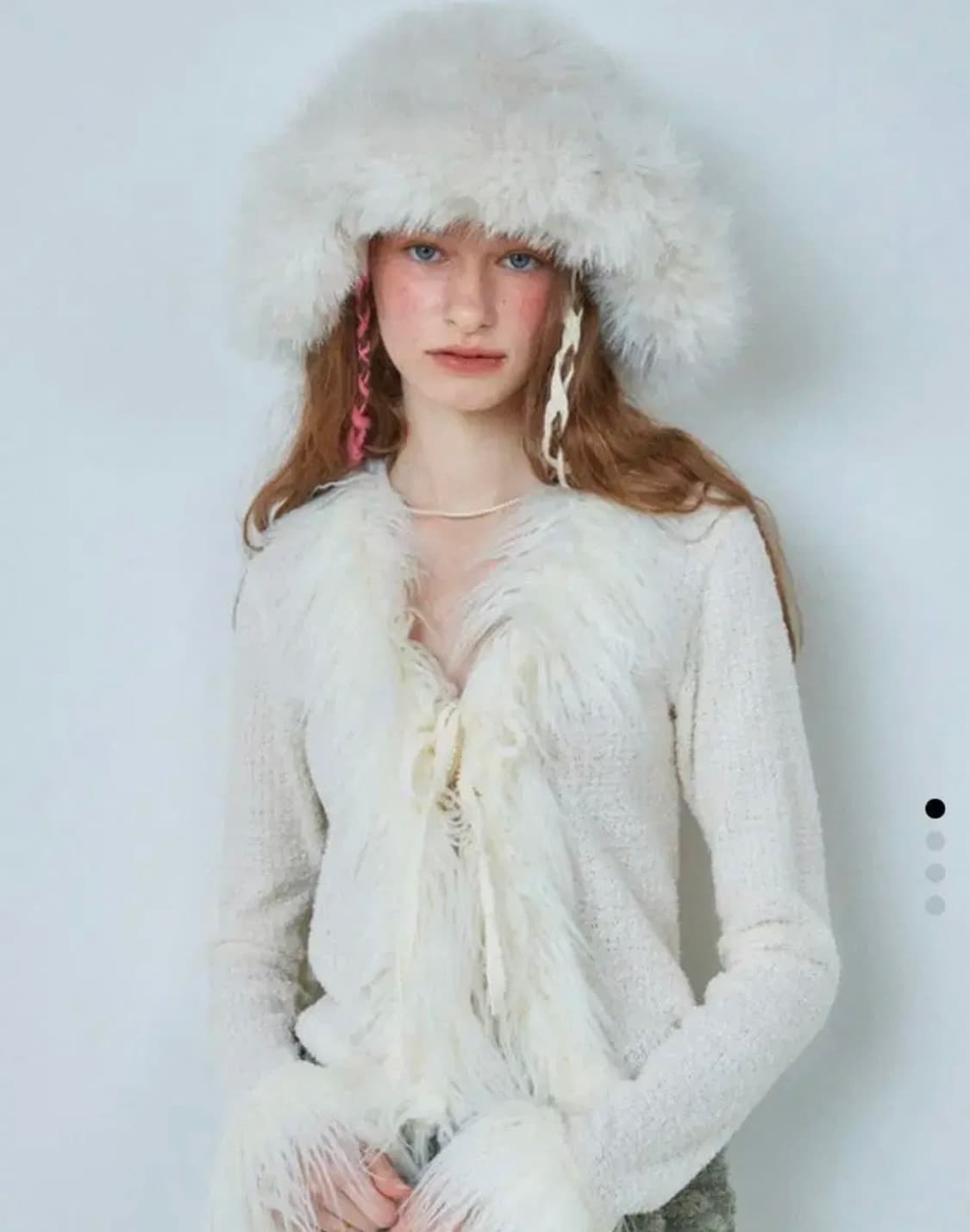 (텍있는새상품)크랭크 crank 에코 퍼 스트링 가디건 상품이미지1