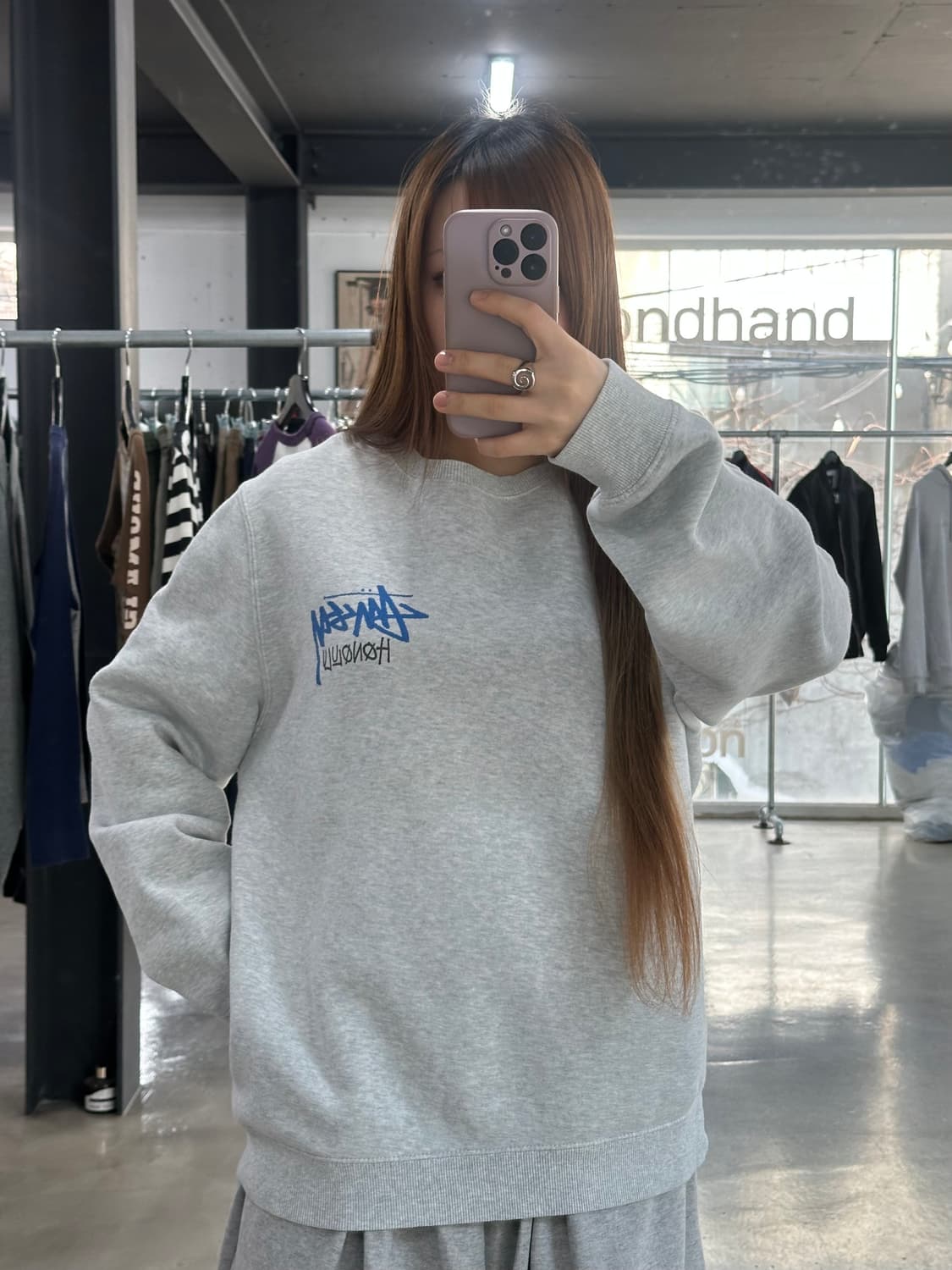 스투시 호놀룰루 그레이 헤더 맨투맨 상품이미지3