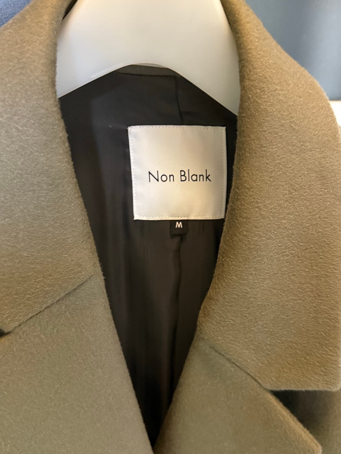 넌블랭크 캐시미어 사이드 딥 밴트 코트 카키 M 상품이미지5