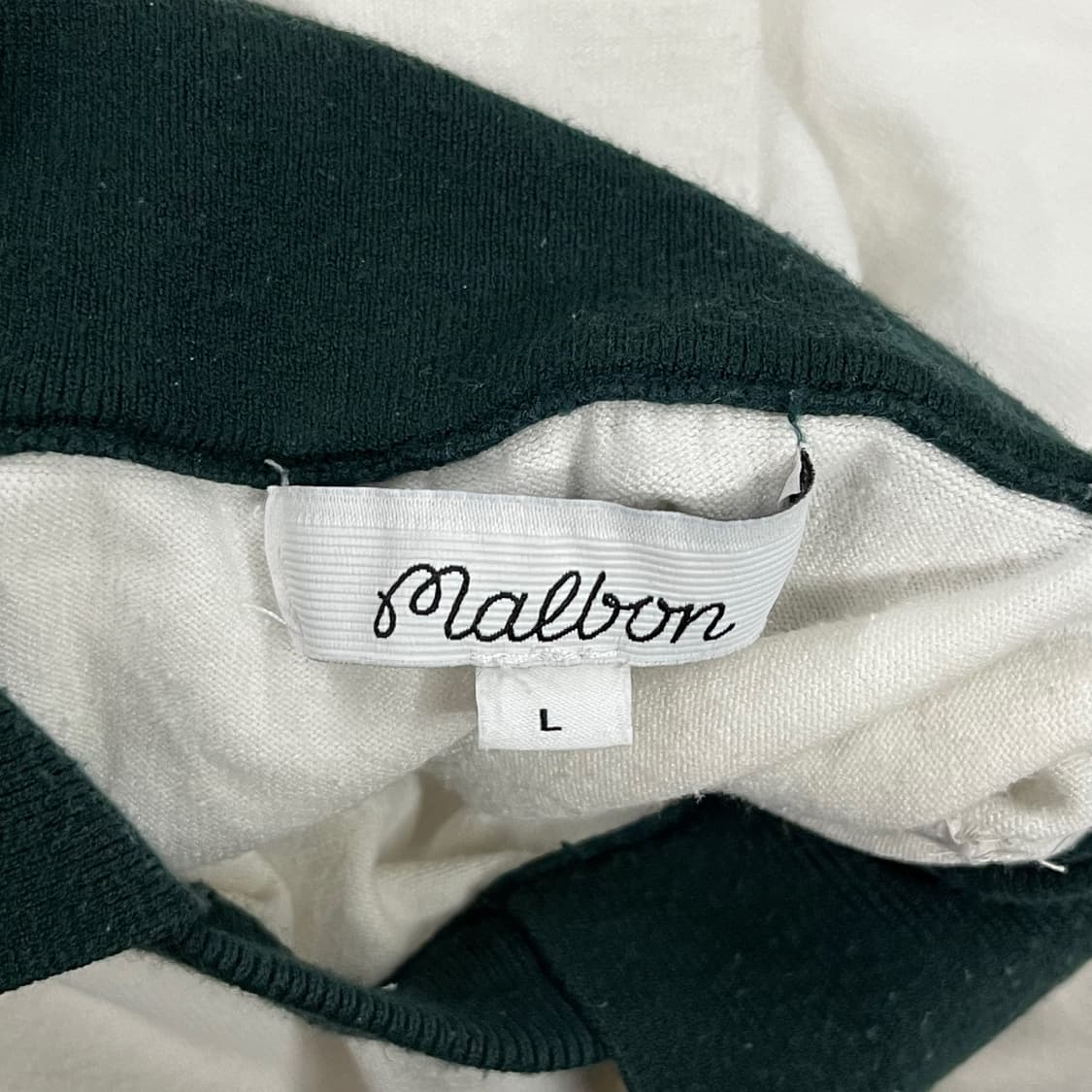 [정품/L] 말본 골프 화이트 카라 반팔 니트 b16 상품이미지4