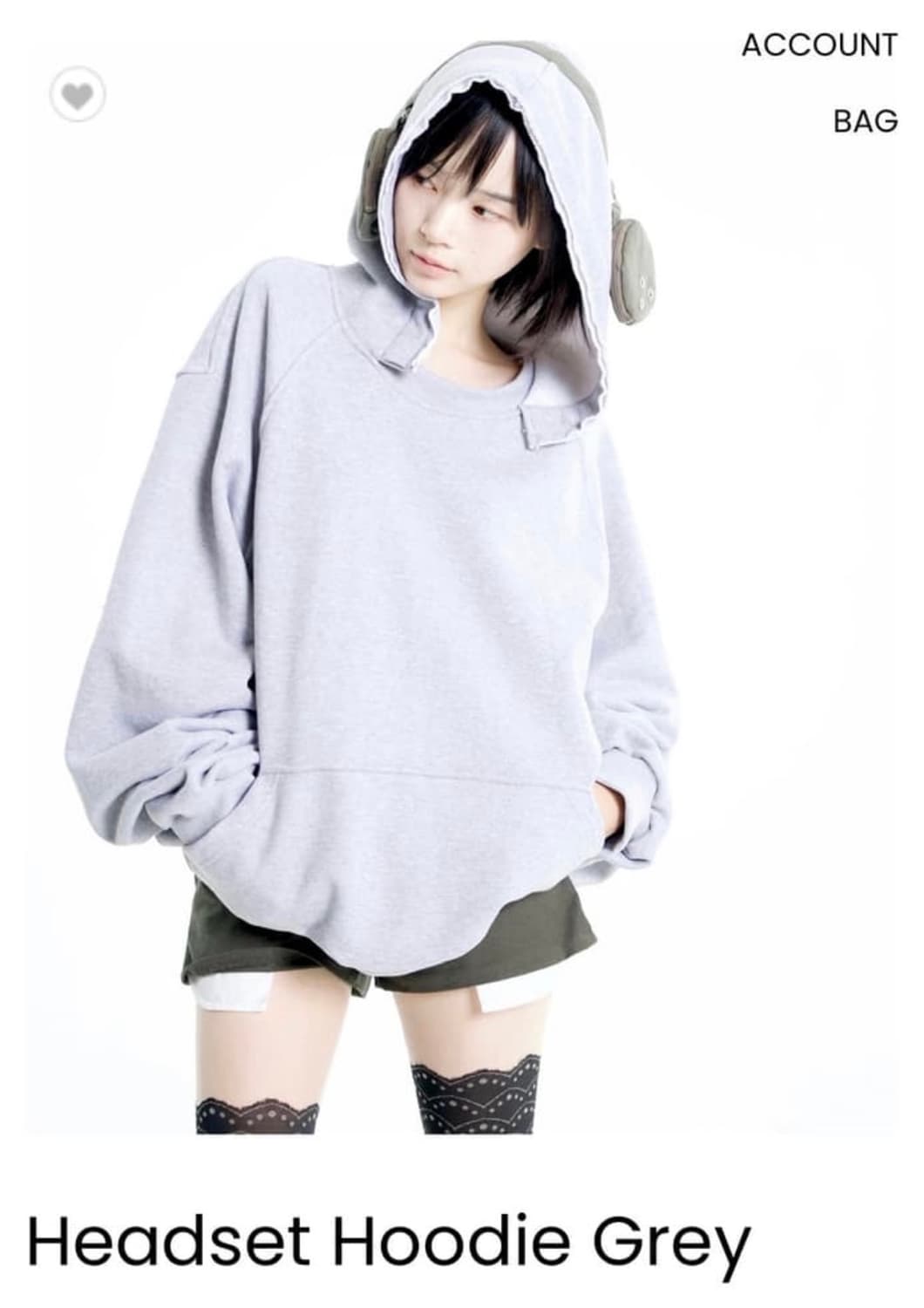 오스하이 헤드셋 후디 그레이 > 화이트 색상 교환 구해요! 상품이미지1