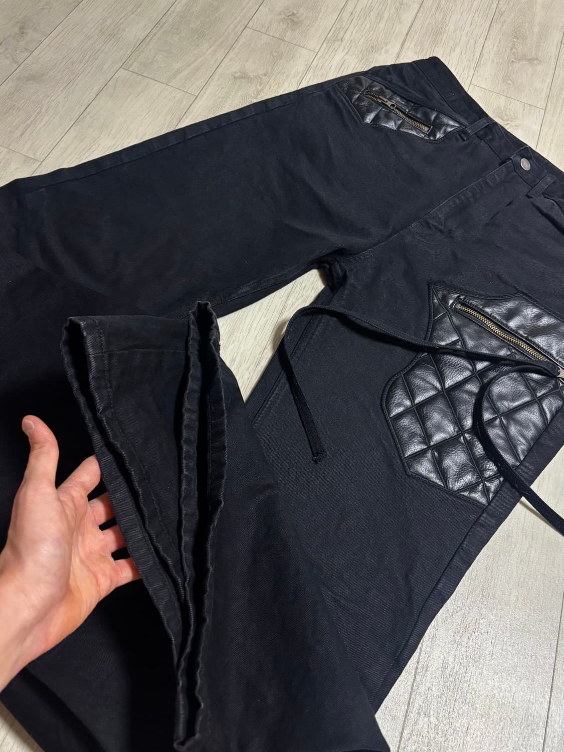 [2] 에모스탠스클럽 emostanceclub 레더 팬츠 플레어 진 V2 상품이미지2