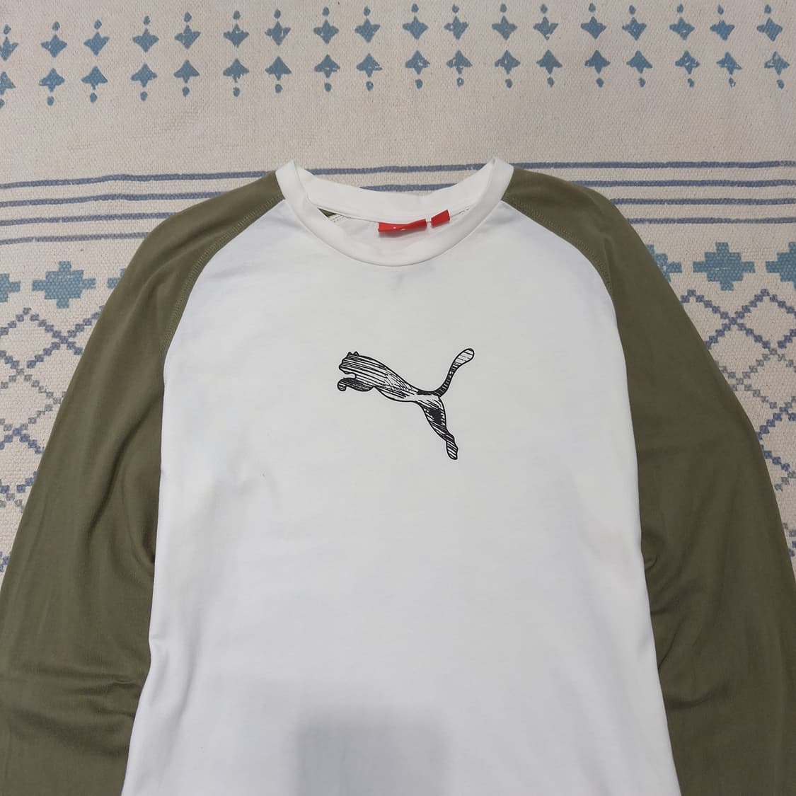 PUMA 퓨마 푸마 JP 카키 화이트 나그랑 레글런 올드스쿨 긴팔 티셔츠 상품이미지3