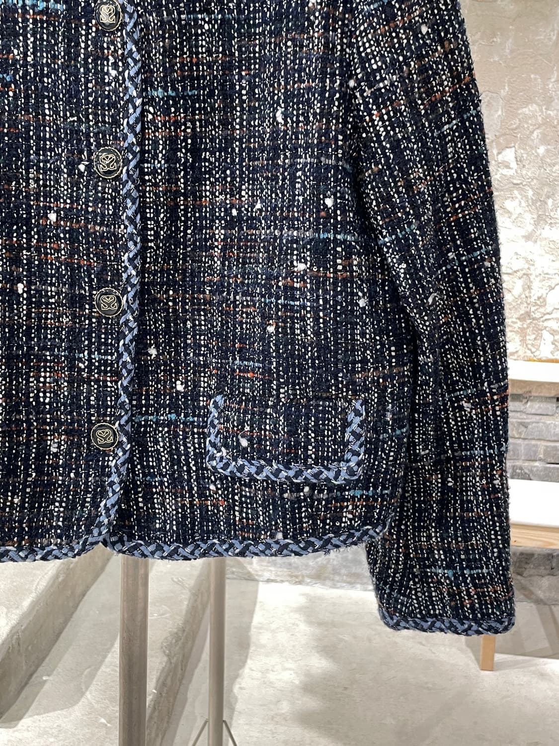 산드로 블루 아크릴 울 트위드 자켓 상품이미지5