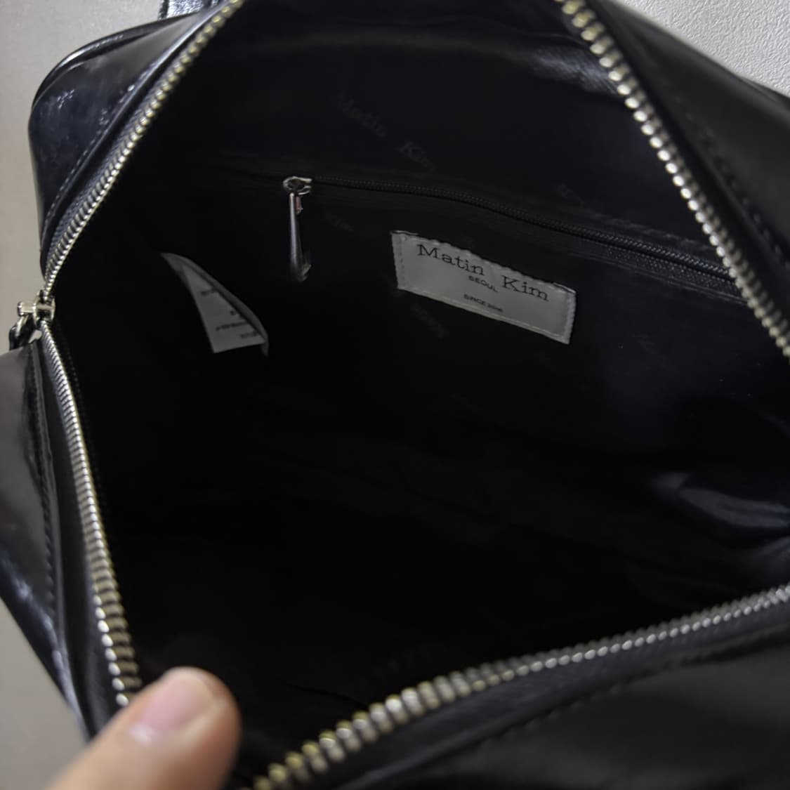 마뗑킴 바이커 디테일 스퀘어 숄더백 블랙 상품이미지5