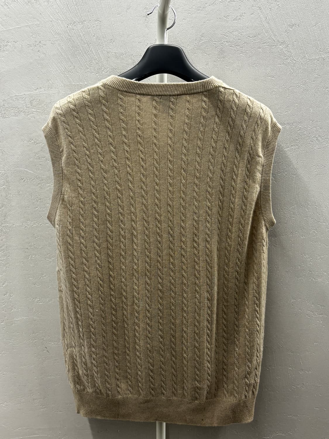 Hathaway 케이블 패턴 캐시미어 니트 베스트 L 상품이미지7