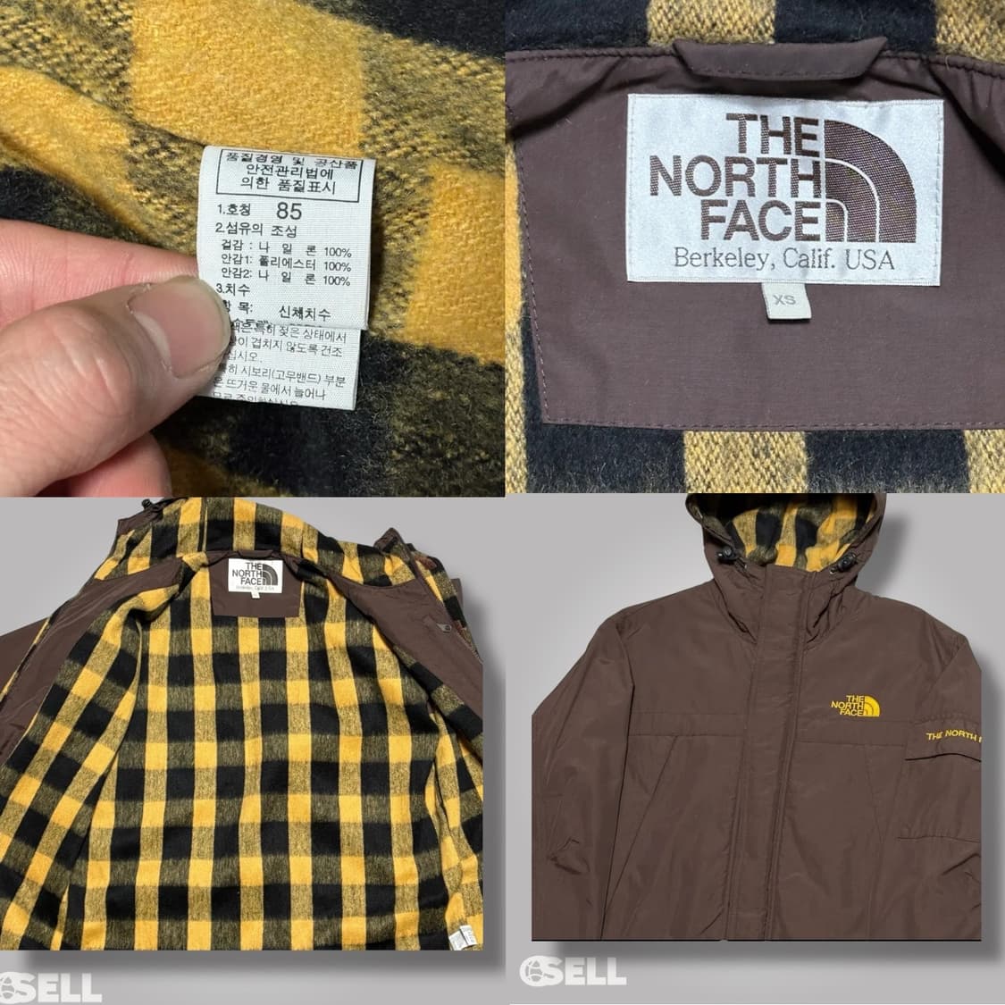 노스페이스 브라운 안감 체크 바람막이 상품이미지3