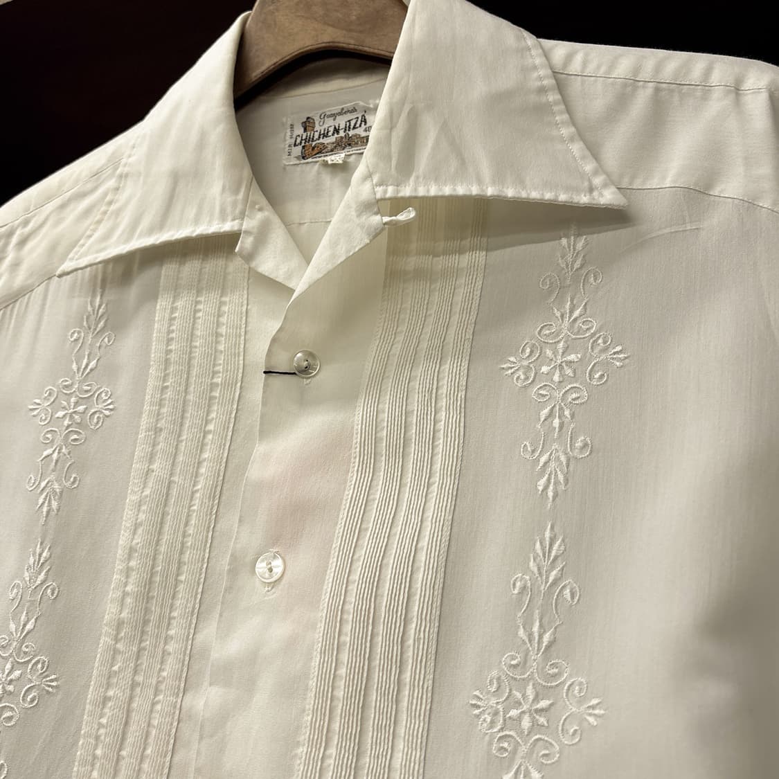 70~80s 치첸이자 오리엔탈 플로럴 구아야베라 쿠바셔츠 N1265 상품이미지6