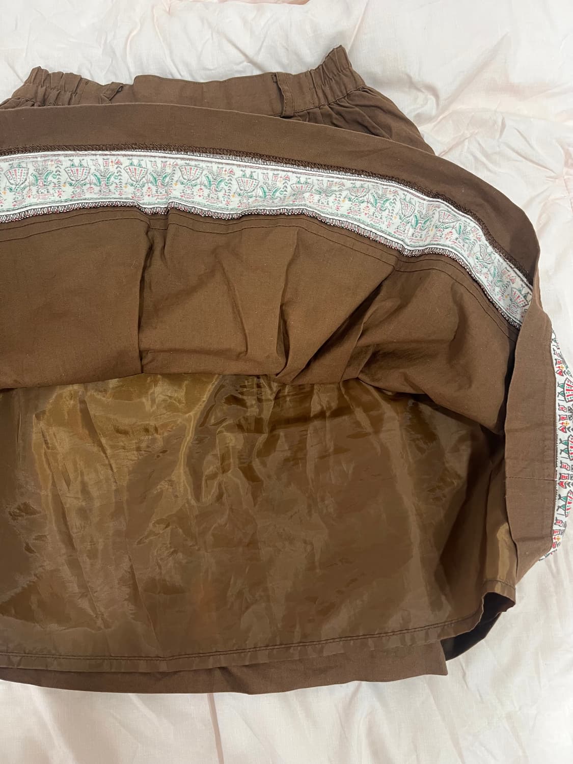 모리걸 하구미 브라운 미디스커트 상품이미지3