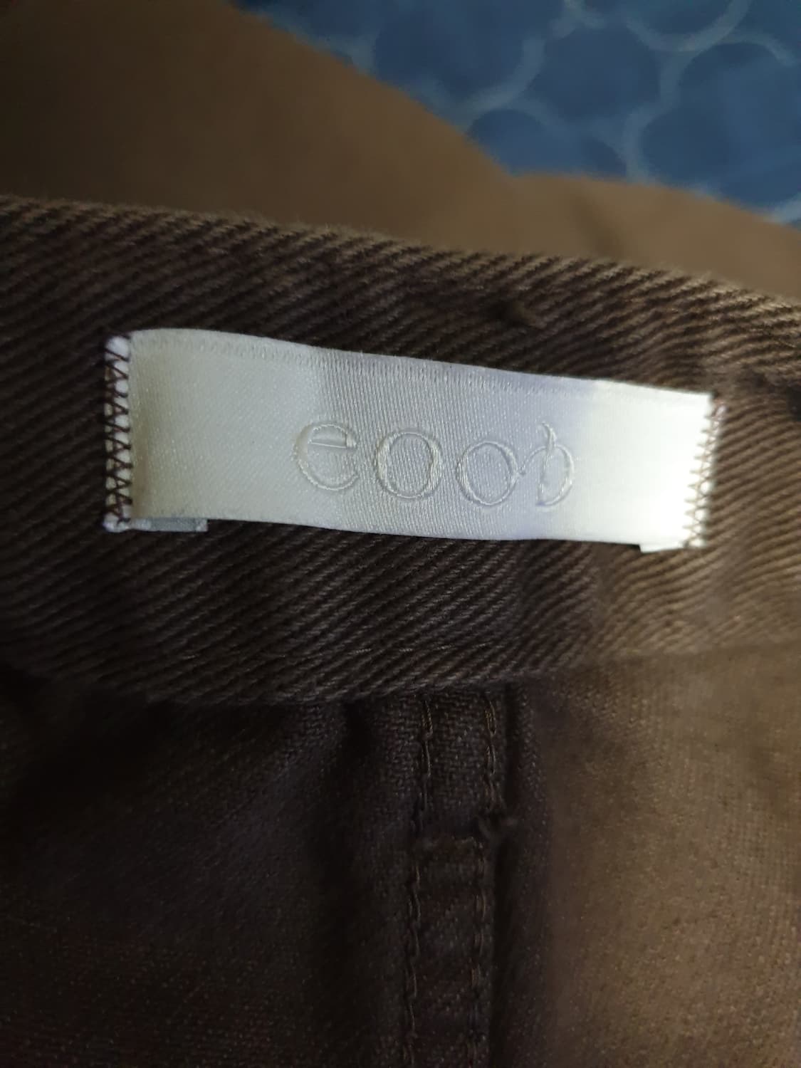 EOOB 이우브 허리조절버튼 와이드 코튼팬츠 브라운 (30) 상품이미지4