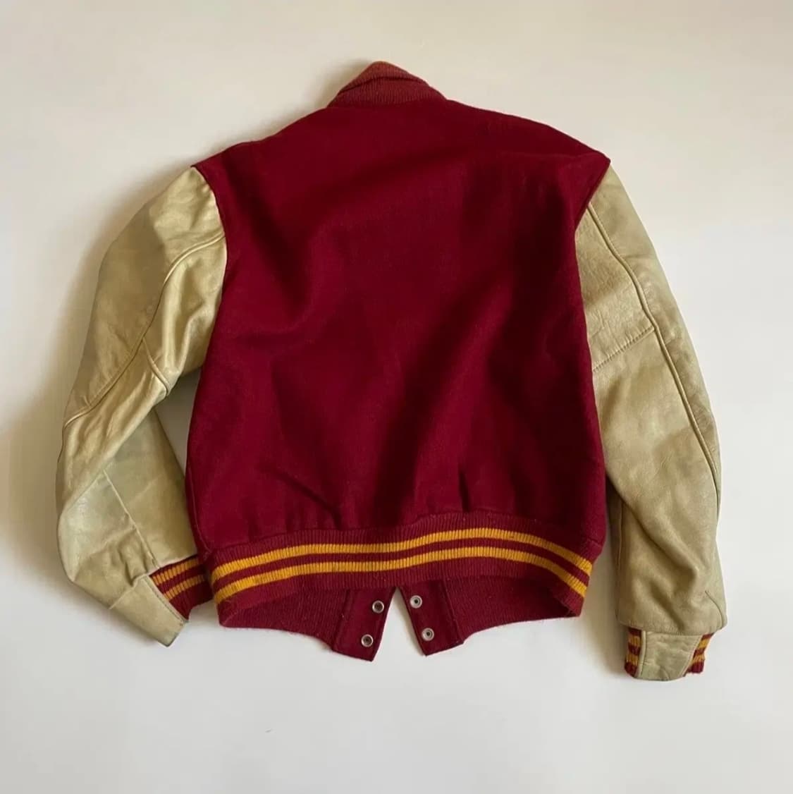 80s 골든베어 버건디 바시티 자켓 상품이미지2