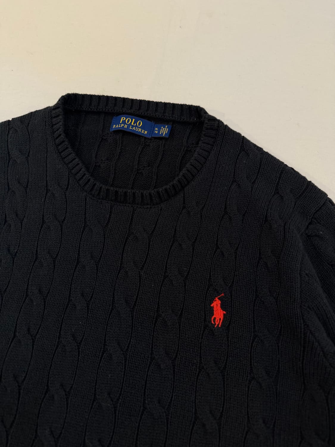 폴로 랄프로렌 신형 꽈배기 케이블 니트 블랙 상품이미지2