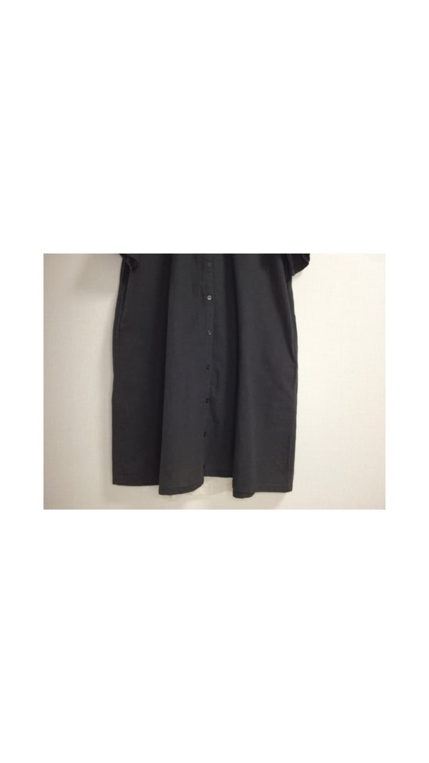 빈티지 차콜 차이나 카라 롱 원피스 상품이미지3