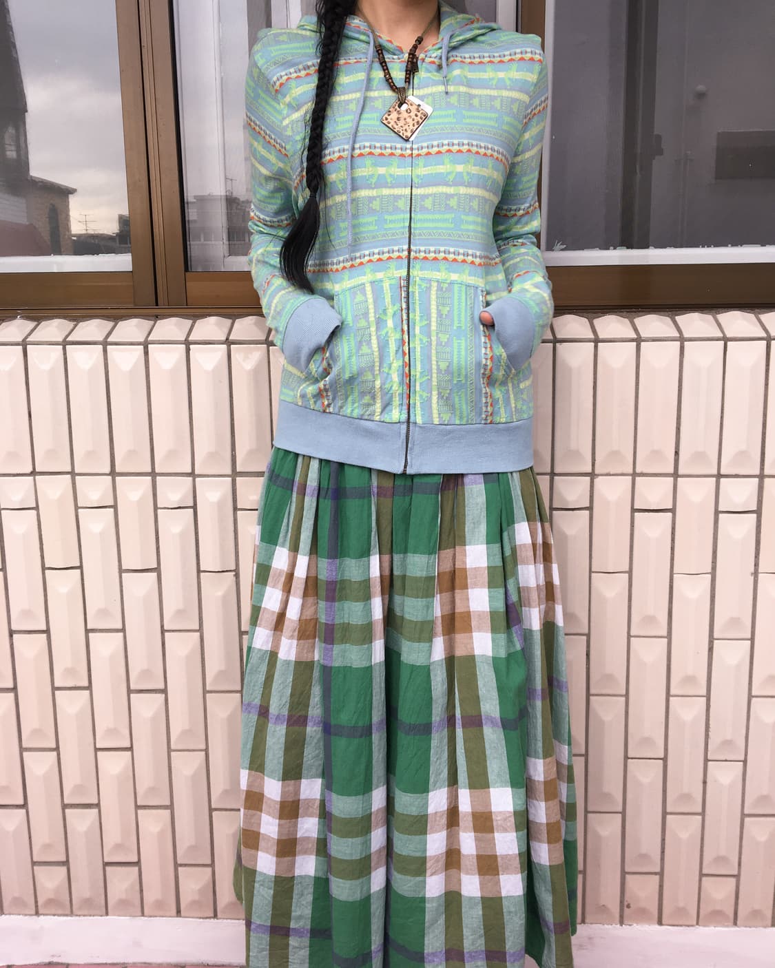 Check pattern skirt 상품이미지3