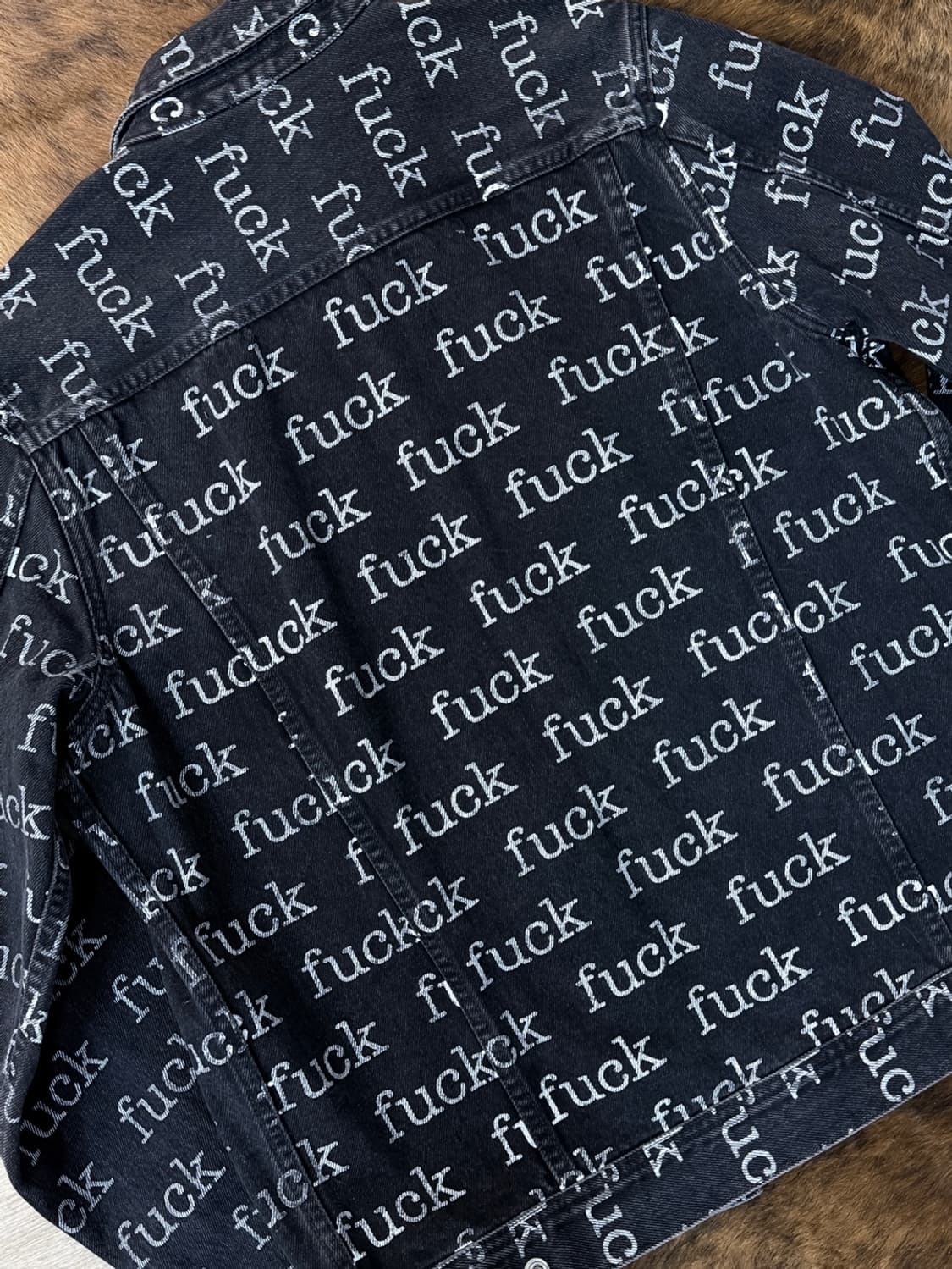 슈프림 FUCK 흑청 데님 트러커 자켓  상품이미지7