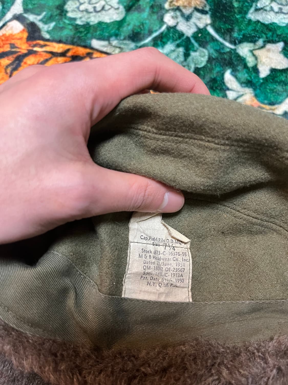 50s korean war pile cap (7 1/4) 상품이미지4
