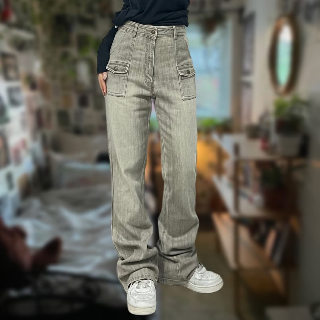 라이트 흑청 멀티포켓 팬츠 상품이미지1