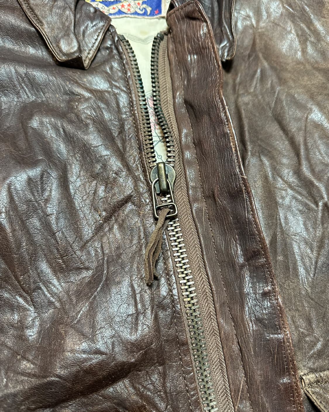 90s ADA 리얼 레더 A-2 플라이트 자켓 made in korea 상품이미지5