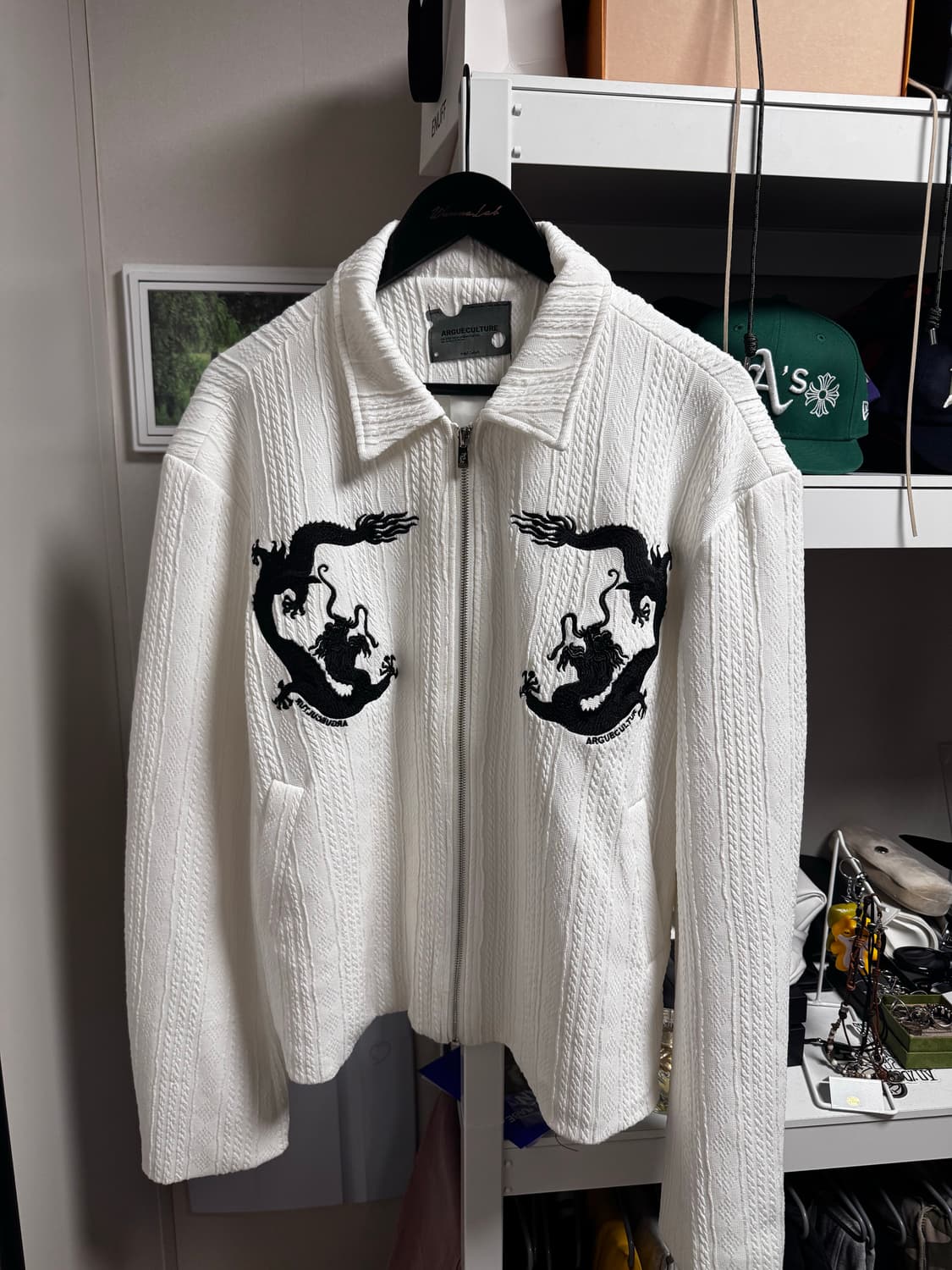 argueculture 니트 집업 자켓 화이트 상품이미지1