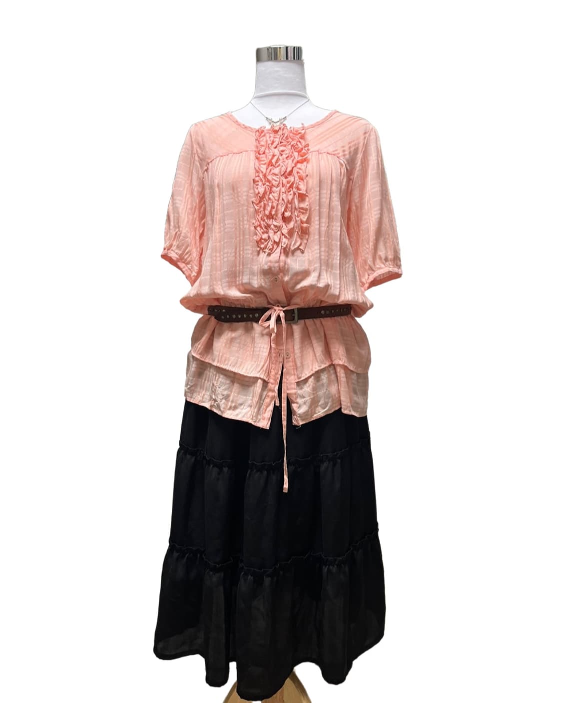 Pink check frill top 상품이미지6