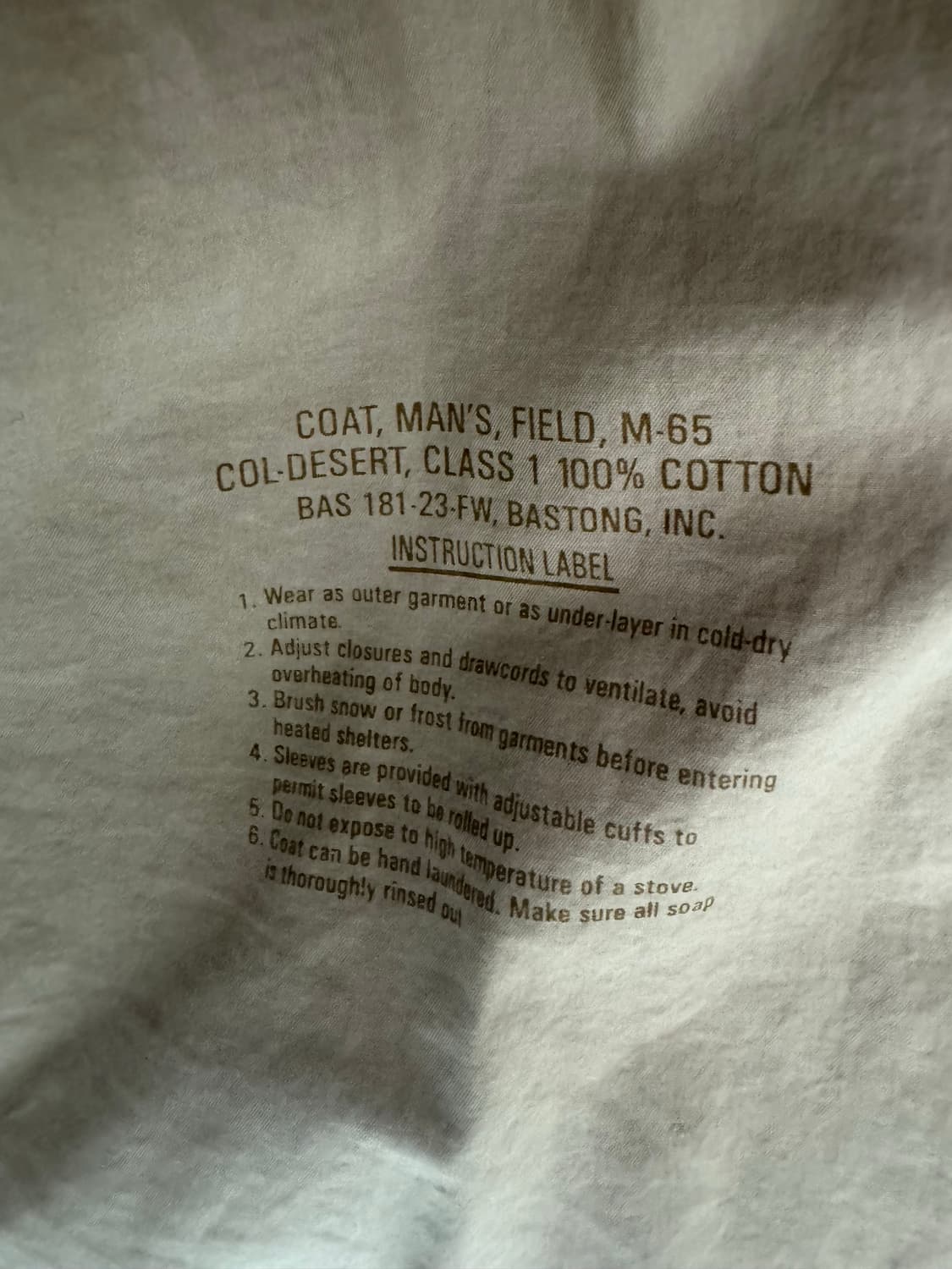 바스통 181 M65 필드자켓 반값에 내놓아요 상품이미지5