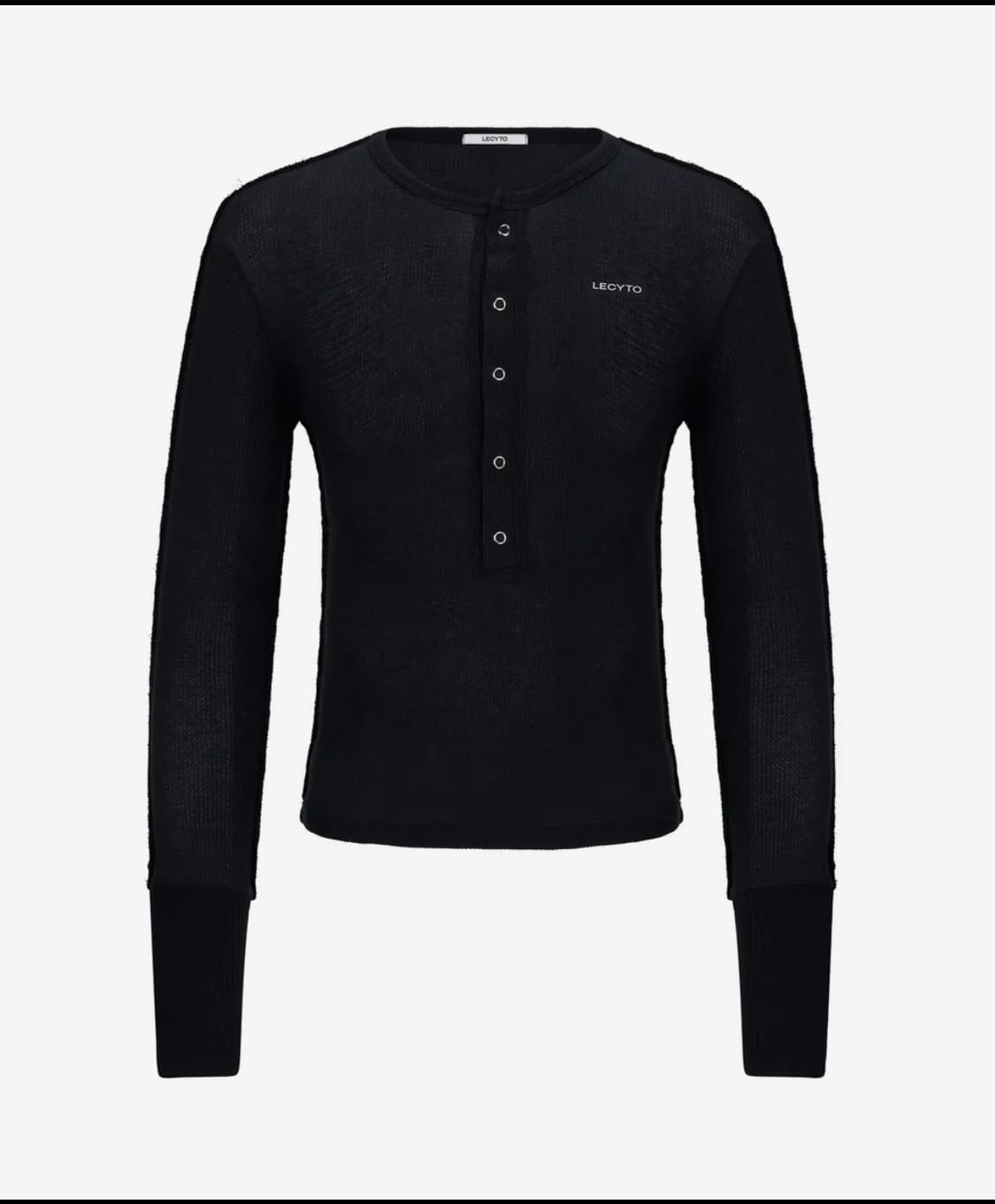 lecyto 렉씨토 Henley Neck Waffle 티셔츠 상품이미지1