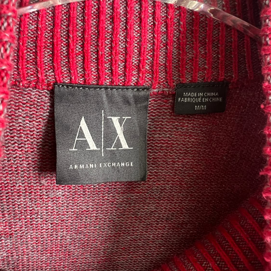 아르마니 익스체인지 레드 니트 집업 자켓 M 상품이미지3