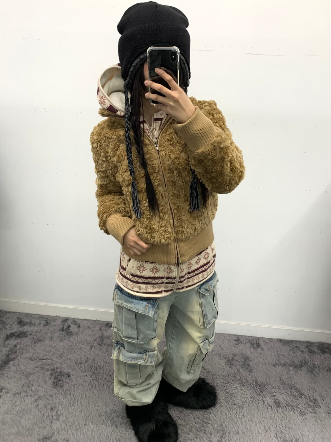 테디 퍼 크롭 자켓 상품이미지1