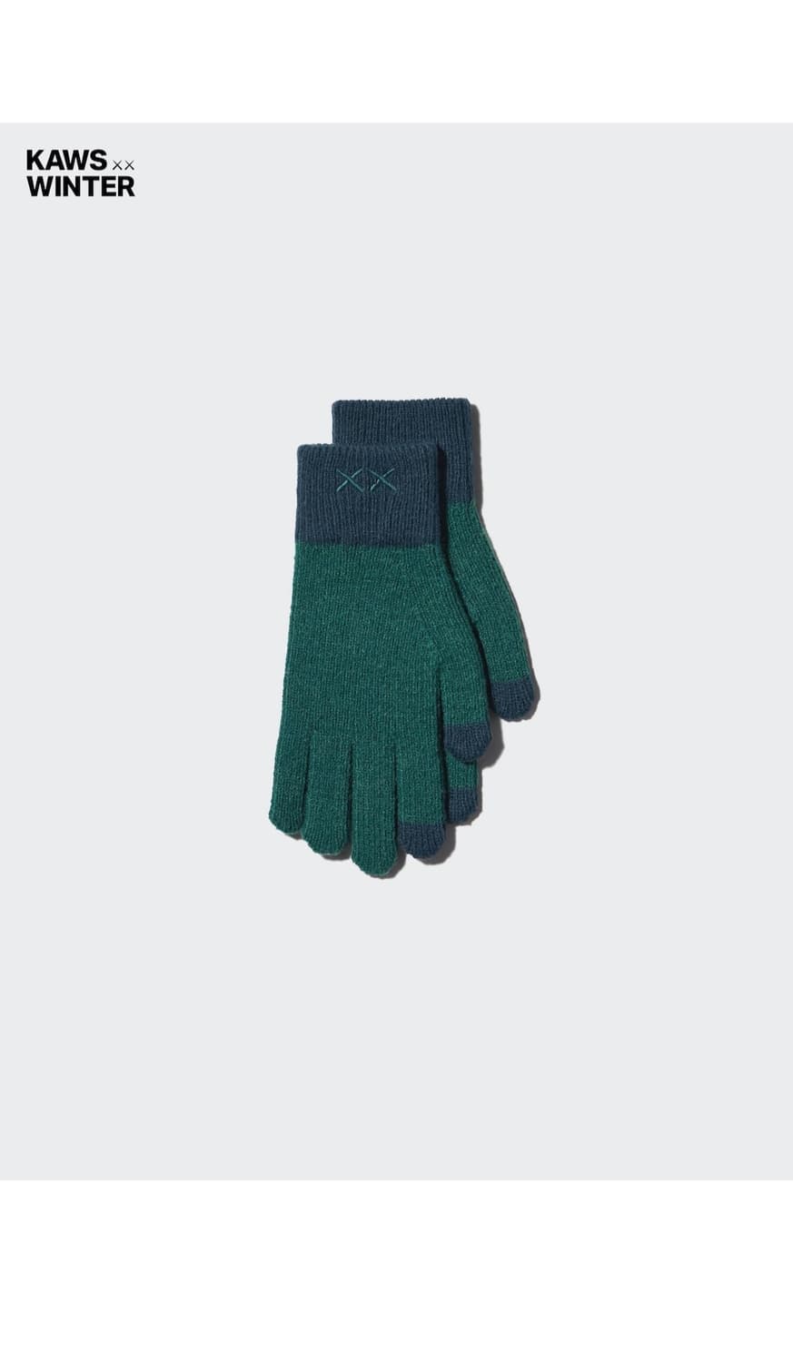 유니클로 KAWS 니트 글러브 그린 L사이즈 JP 상품이미지1