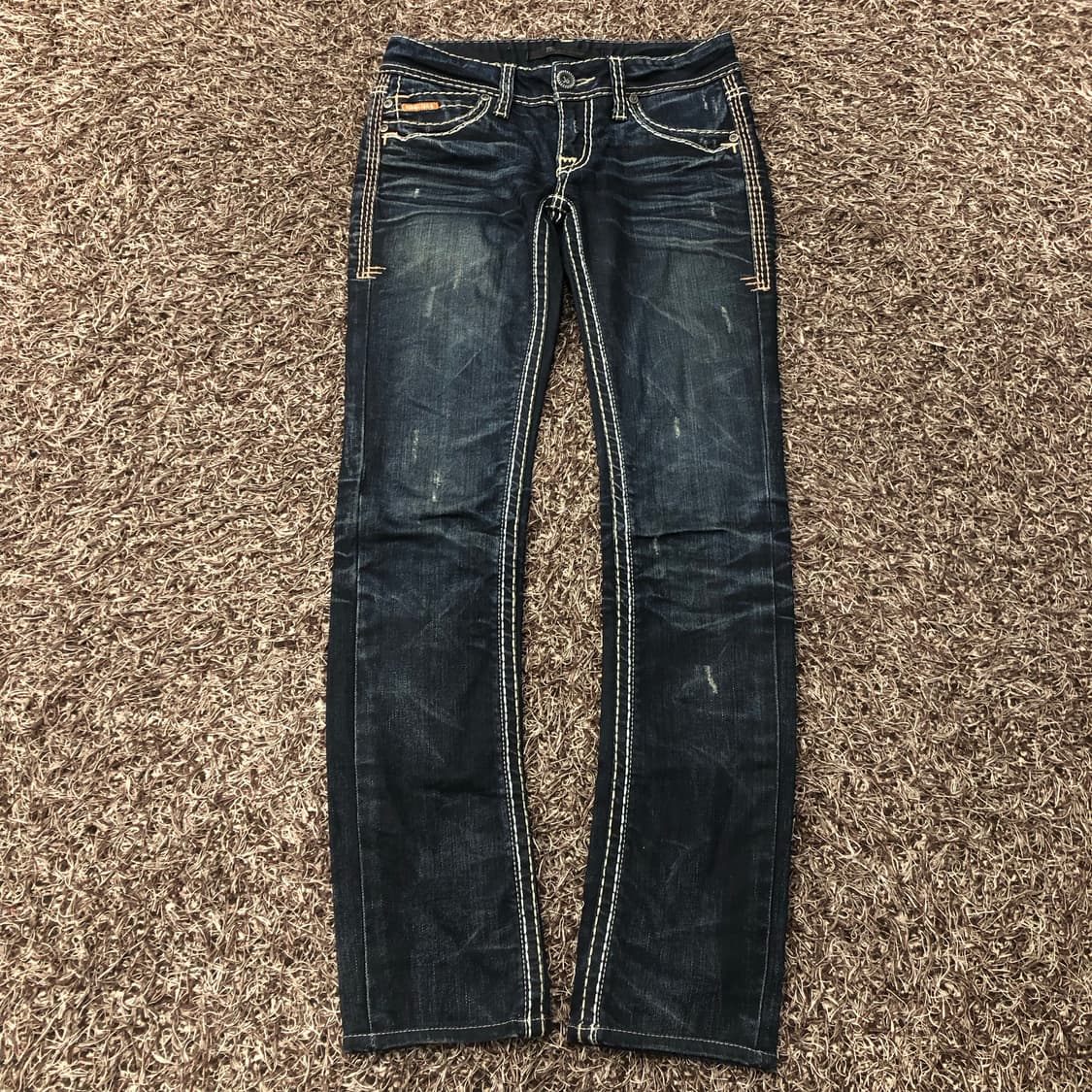 버커루 스티치 워싱 디스 데님 팬츠 상품이미지1