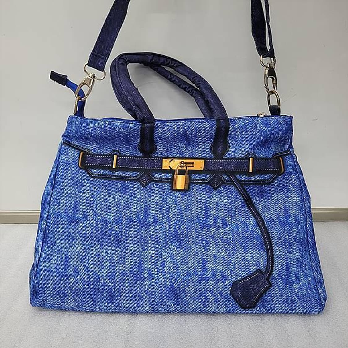 미사용 새제품 다용도 청색 데님 진저백.
37x27x19cm 상품이미지2