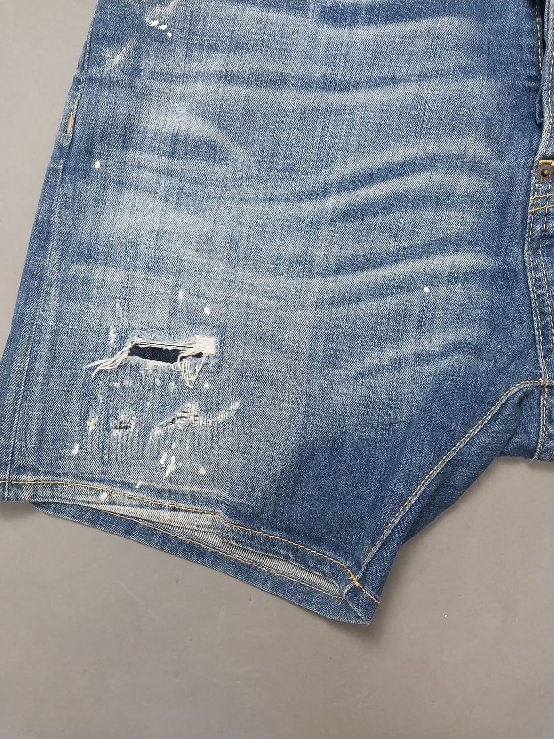 [34] 졍품 디스퀘어드2 화이트스팟 청반바지 데님 쇼츠 상품이미지3