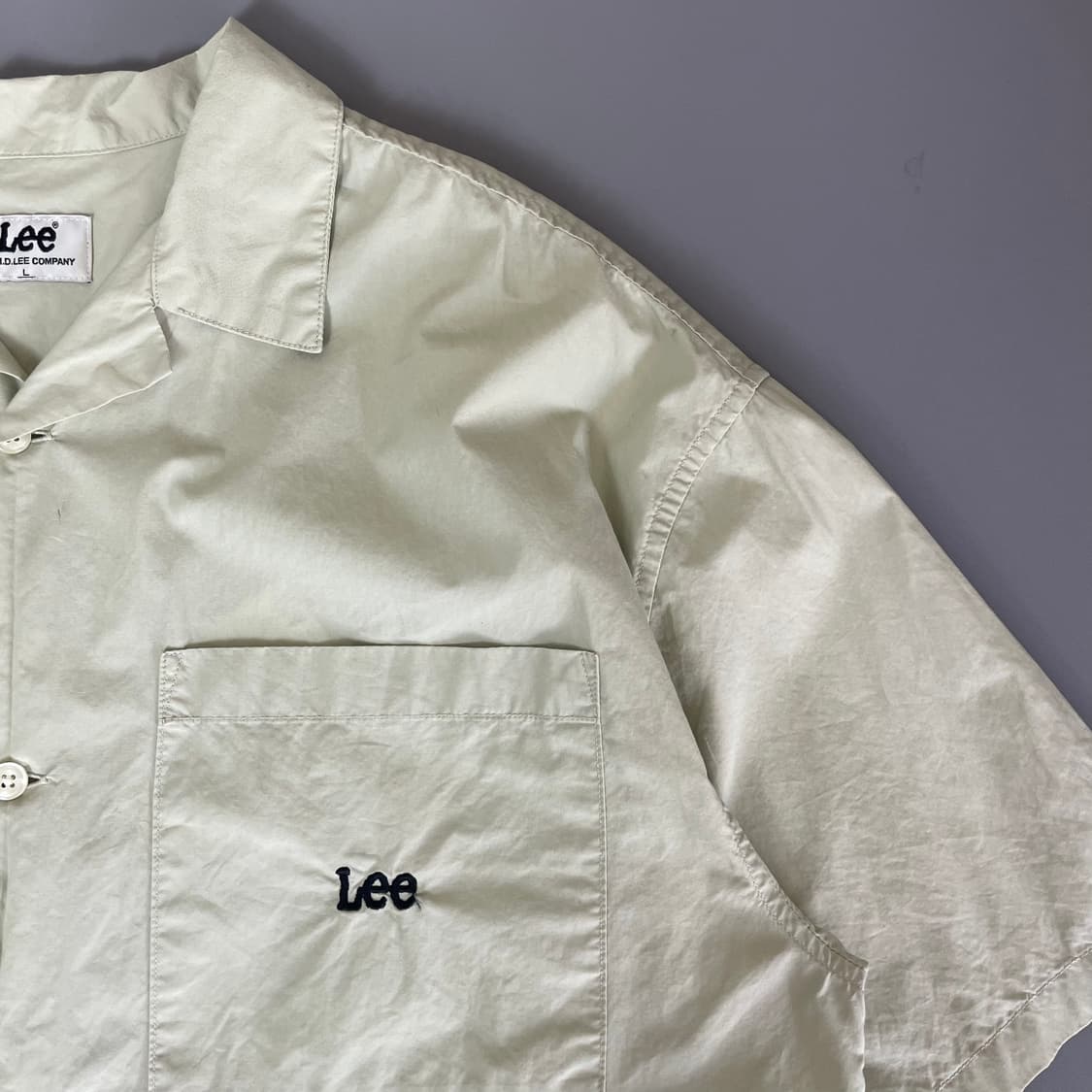  Lee 리 연그린 자수로고 반팔셔츠 L 상품이미지3