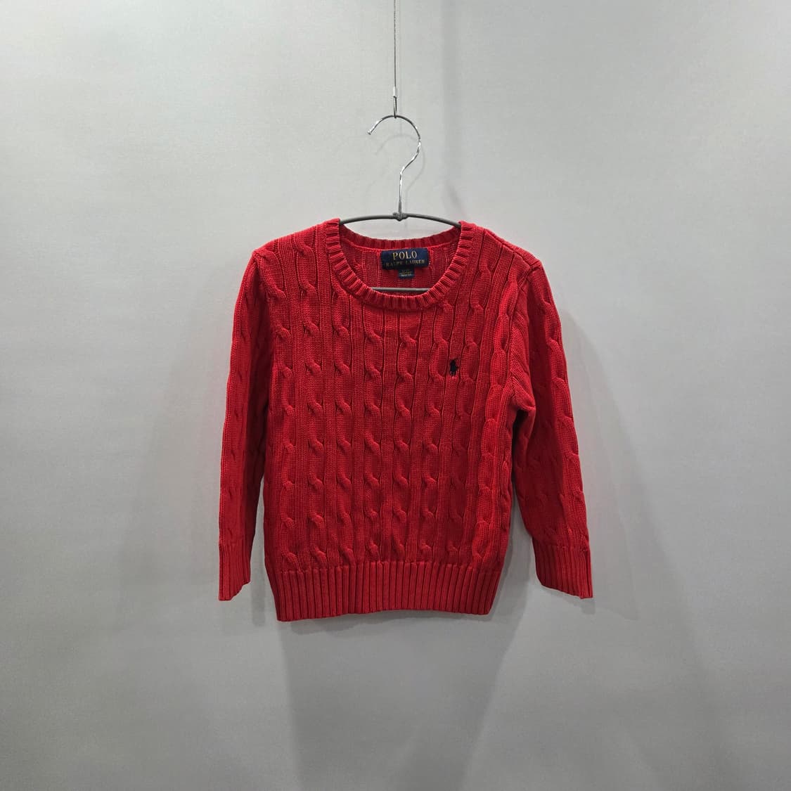 폴로랄프로렌 키즈 코튼 케이블 니트 레드 3T 상품이미지1