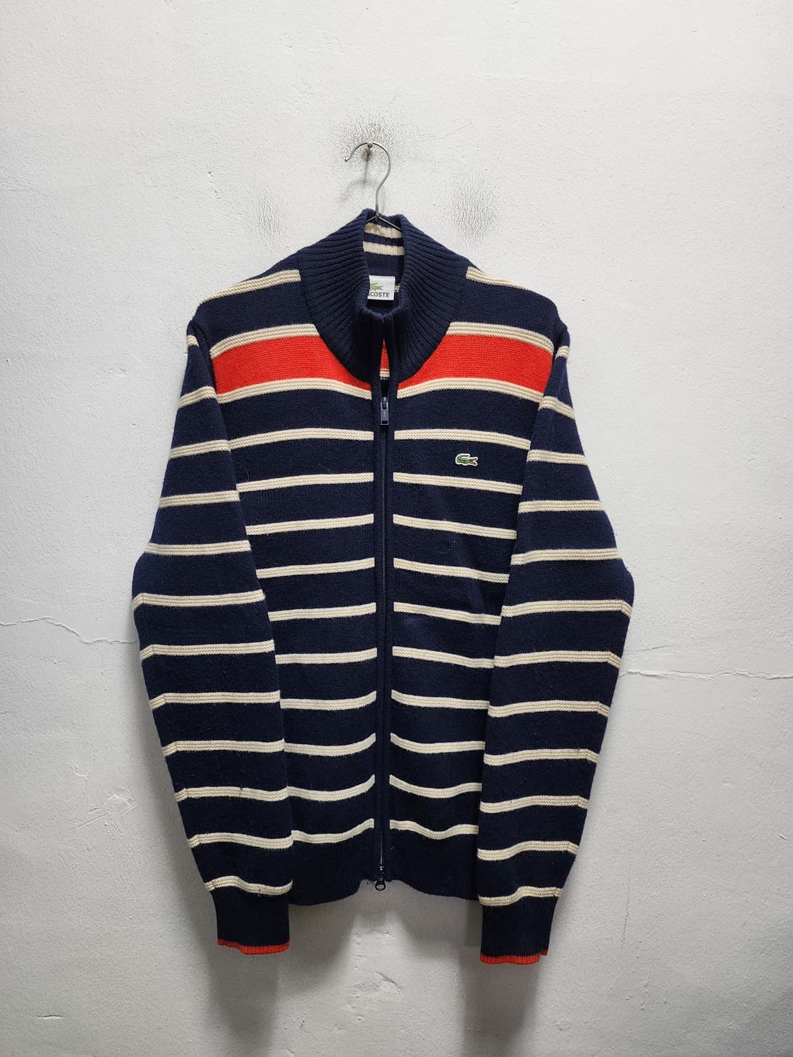 라코스테 WOOL 스트라이프 니트집업  상품이미지1