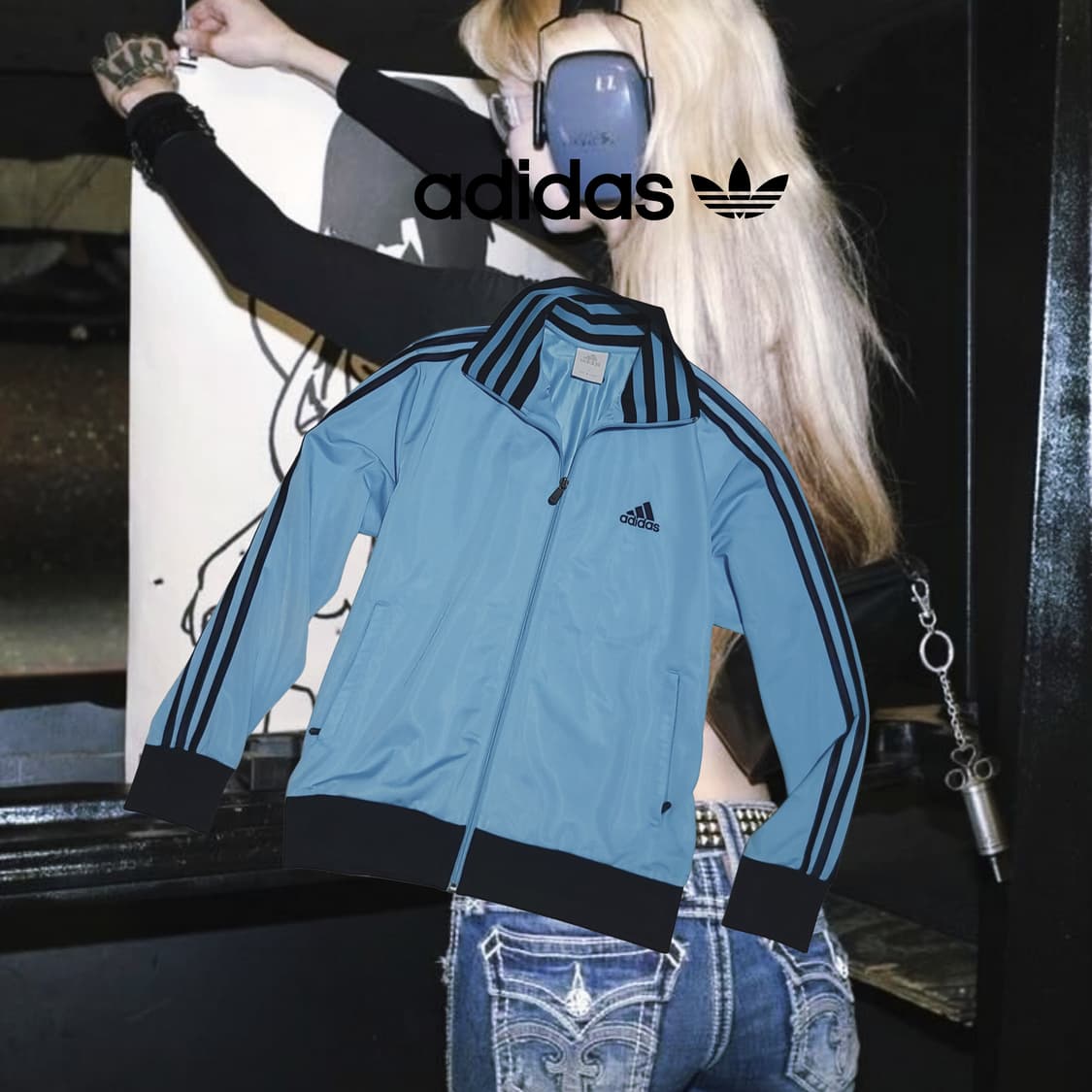 Vintage ADIDAS y2k Blue zip-up 상품이미지3