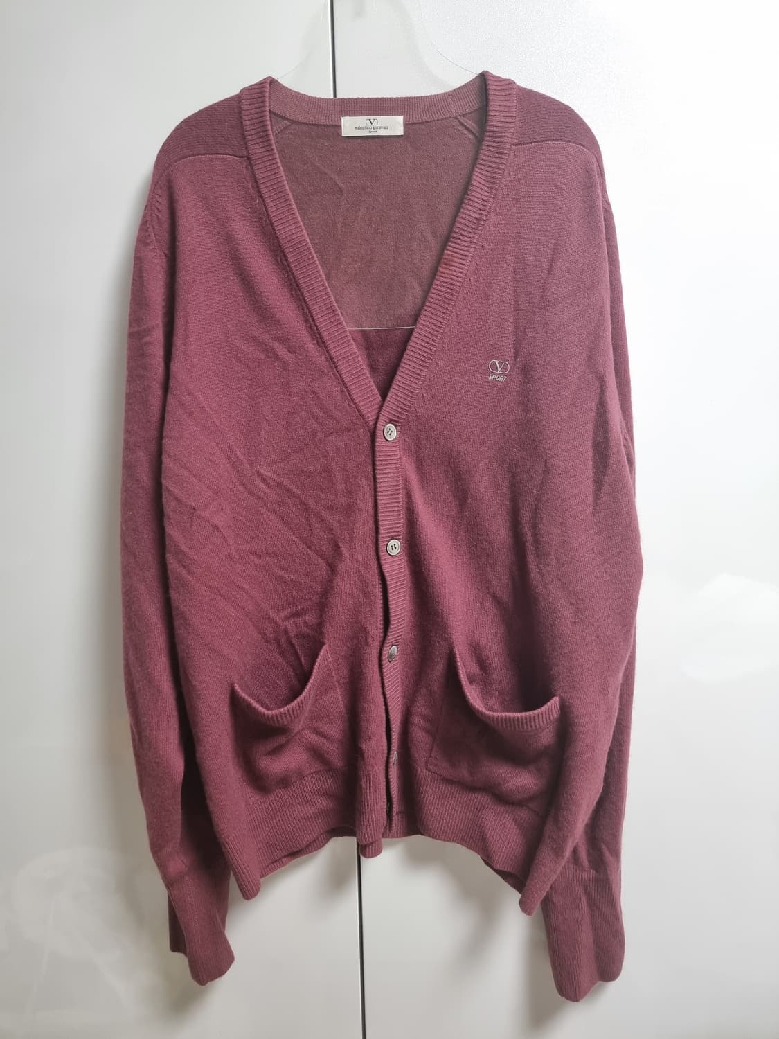 발렌티노 와인색 크리스마스 버건디 레드 캐시미어 100% 가디건 상품이미지2