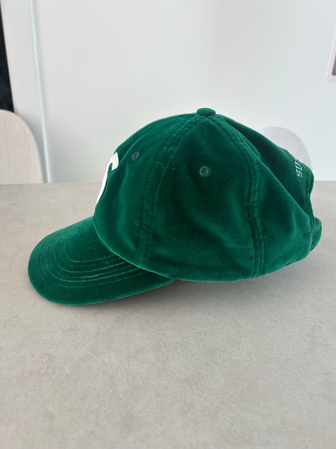 슈프림 벨벳 S로고 6패널 캡 그린 상품이미지2