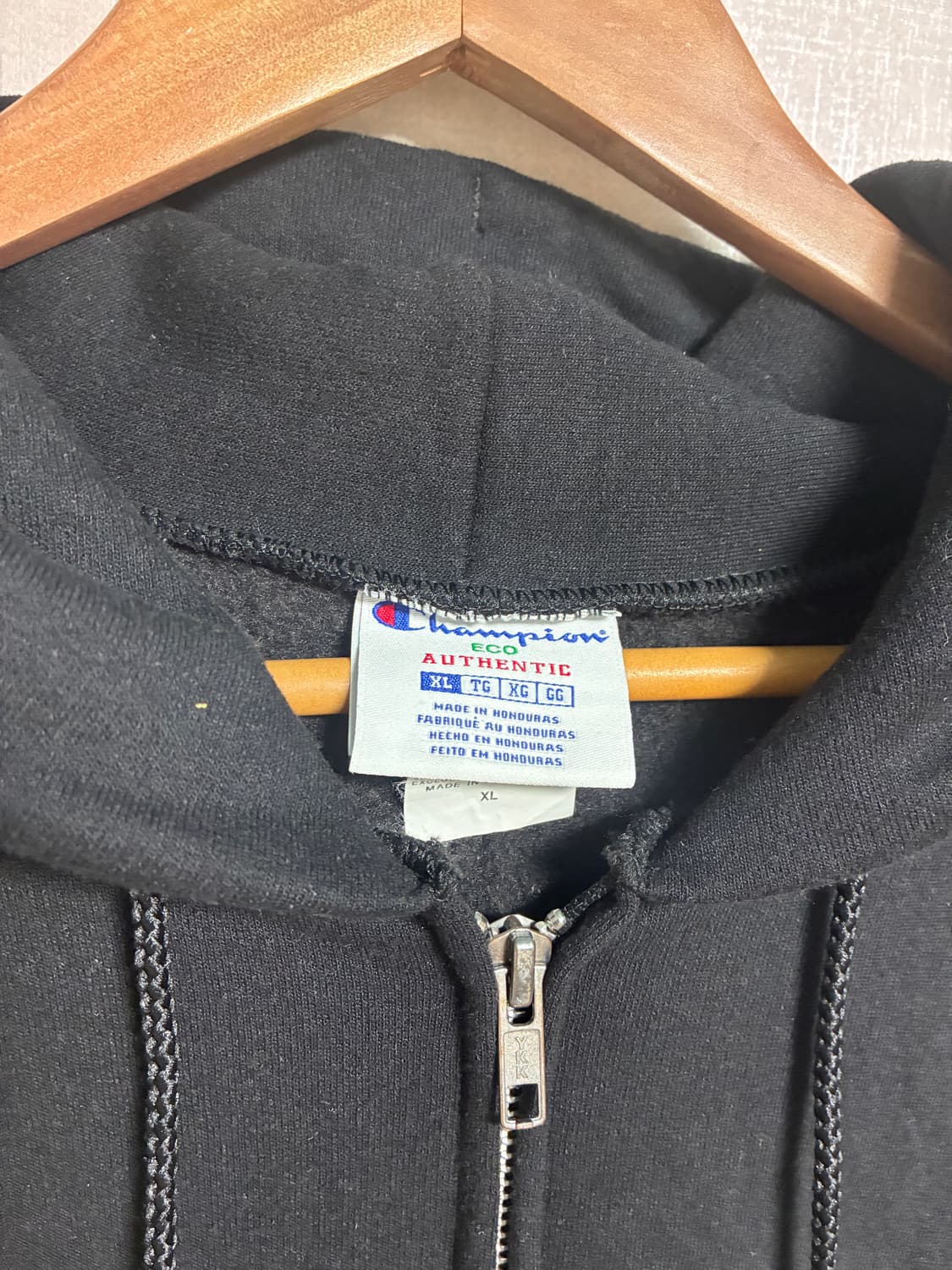 빈티지 챔피온 후드집업 블랙 XL 상품이미지3