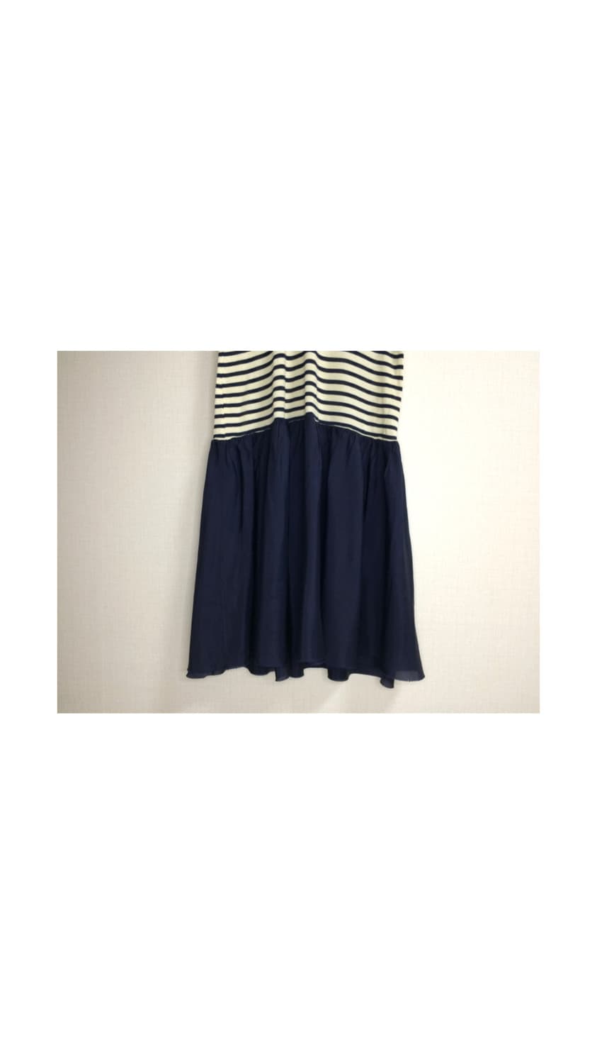 Sacai luck 사카이럭 아이보리 스트라이프 프릴 컷 원피스 상품이미지3