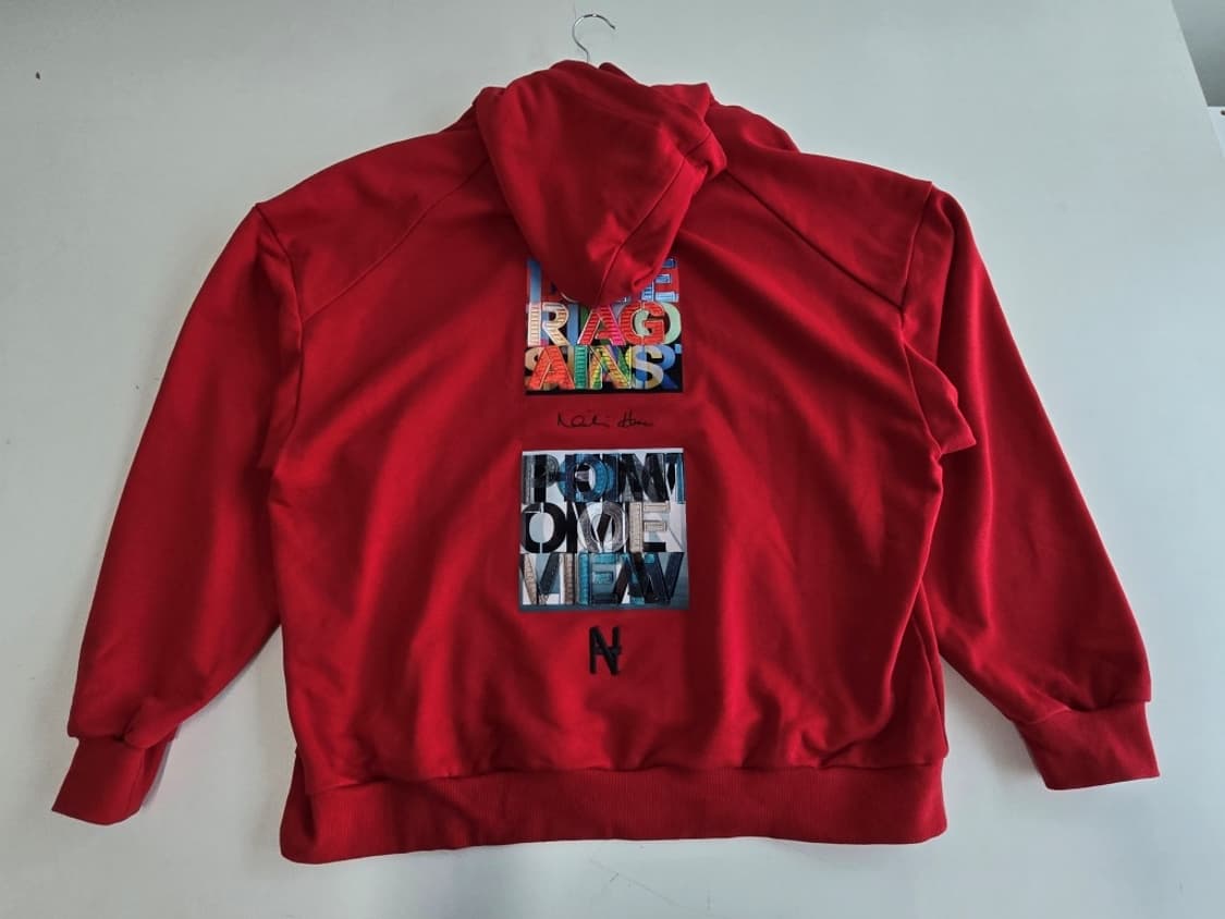 준지 Juun.j x 니키 하레 루즈핏 그래픽 후드 레드 M 상품이미지6