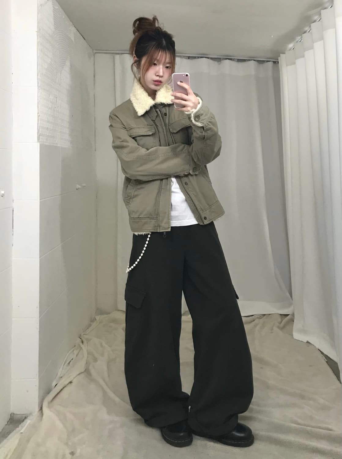 디젤 카라 퍼 밀리터리 봄버 자켓 상품이미지1