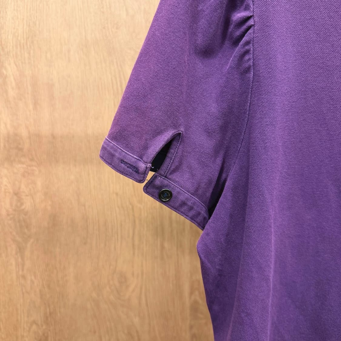 버버리 런던 코튼 반팔 티셔츠 카라넥 퍼프 숄더 로고 자수 디테일 퍼플 상품이미지6