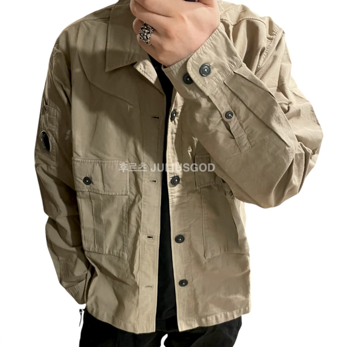 [L/새제품] CP COMPANY 씨피컴퍼니 모하비 베이지 오버 셔츠자켓 상품이미지4