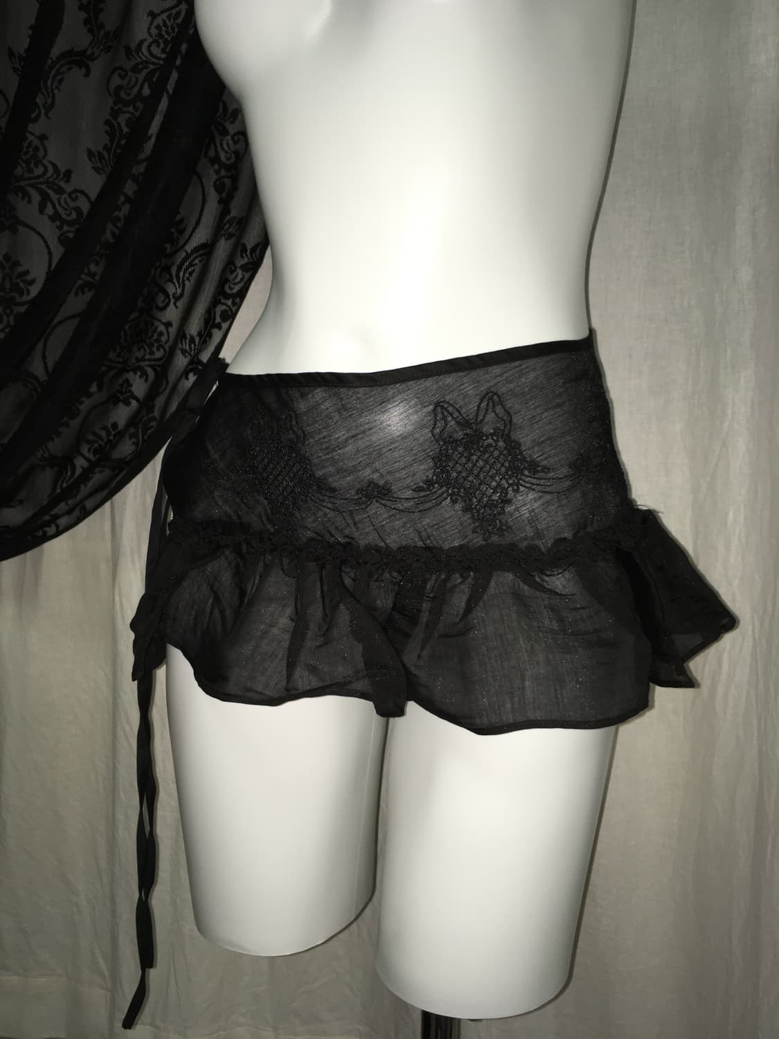 스컬프터 마이크로시어 스커트 블랙 XS 상품이미지4