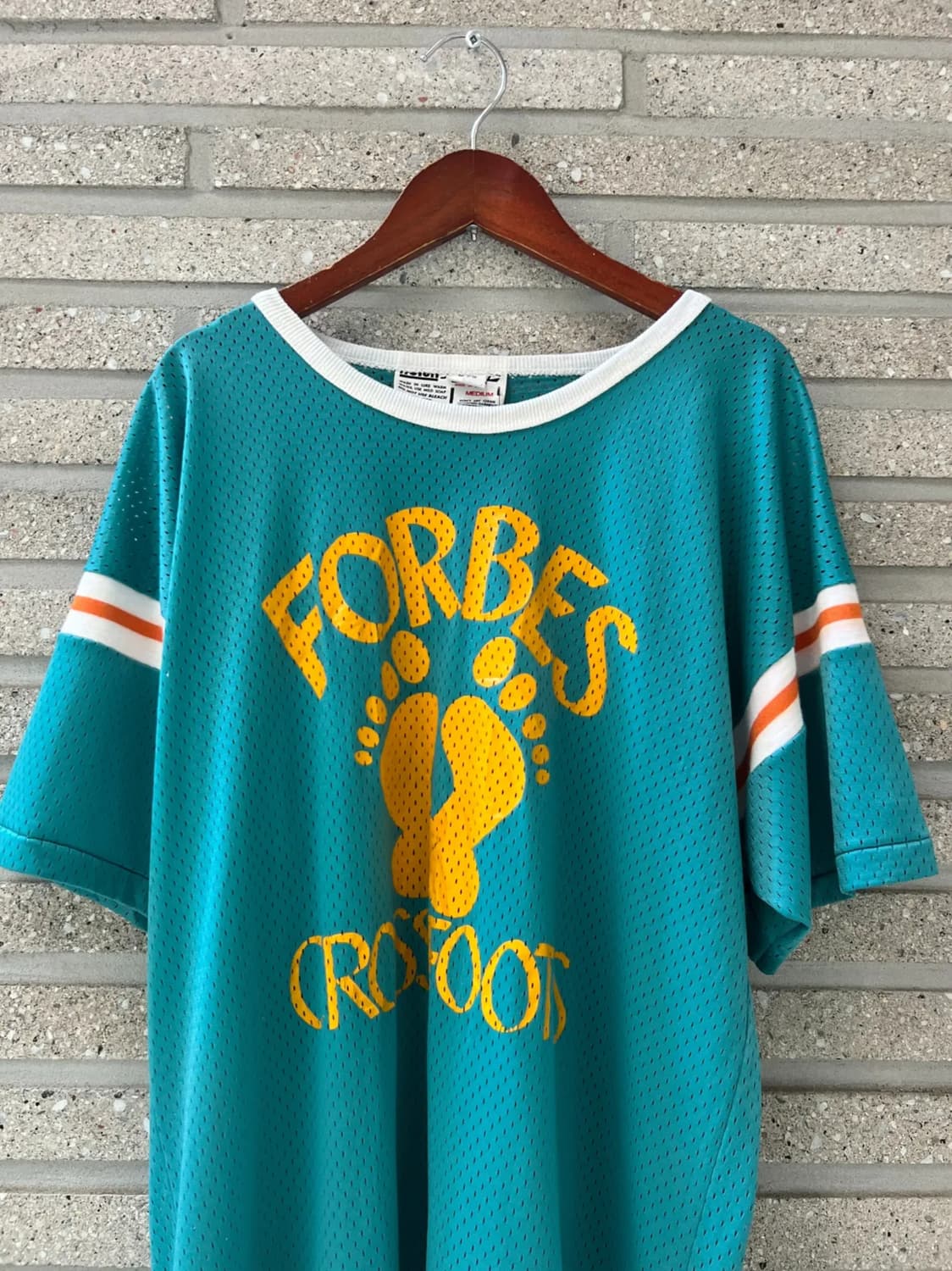 [M]80's USA Made FORBES 풋 프린팅 나일론 져지 상품이미지1