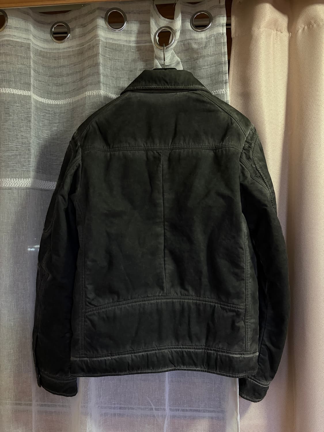 디젤 딥 그레이 숄더 로고 워싱 코튼 바이커 자켓 상품이미지2